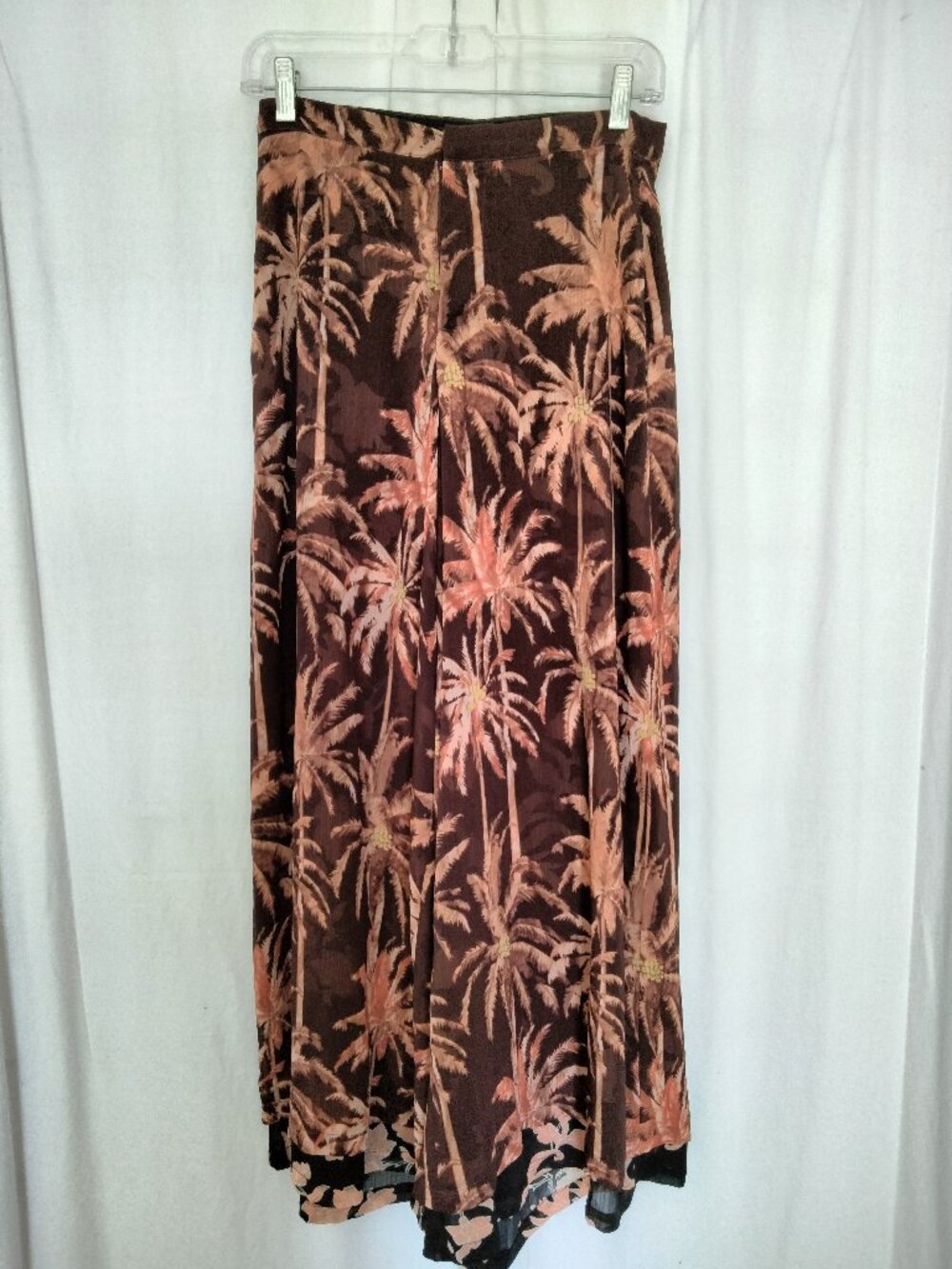 Maison Scotch & Soda Extra Wide  Pants, Black Brown Palm Print, Size XS
